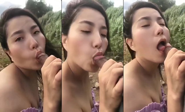 Đi dạo ngoài bờ đê mà em tụt quần anh bú cu như bị bỏ đói